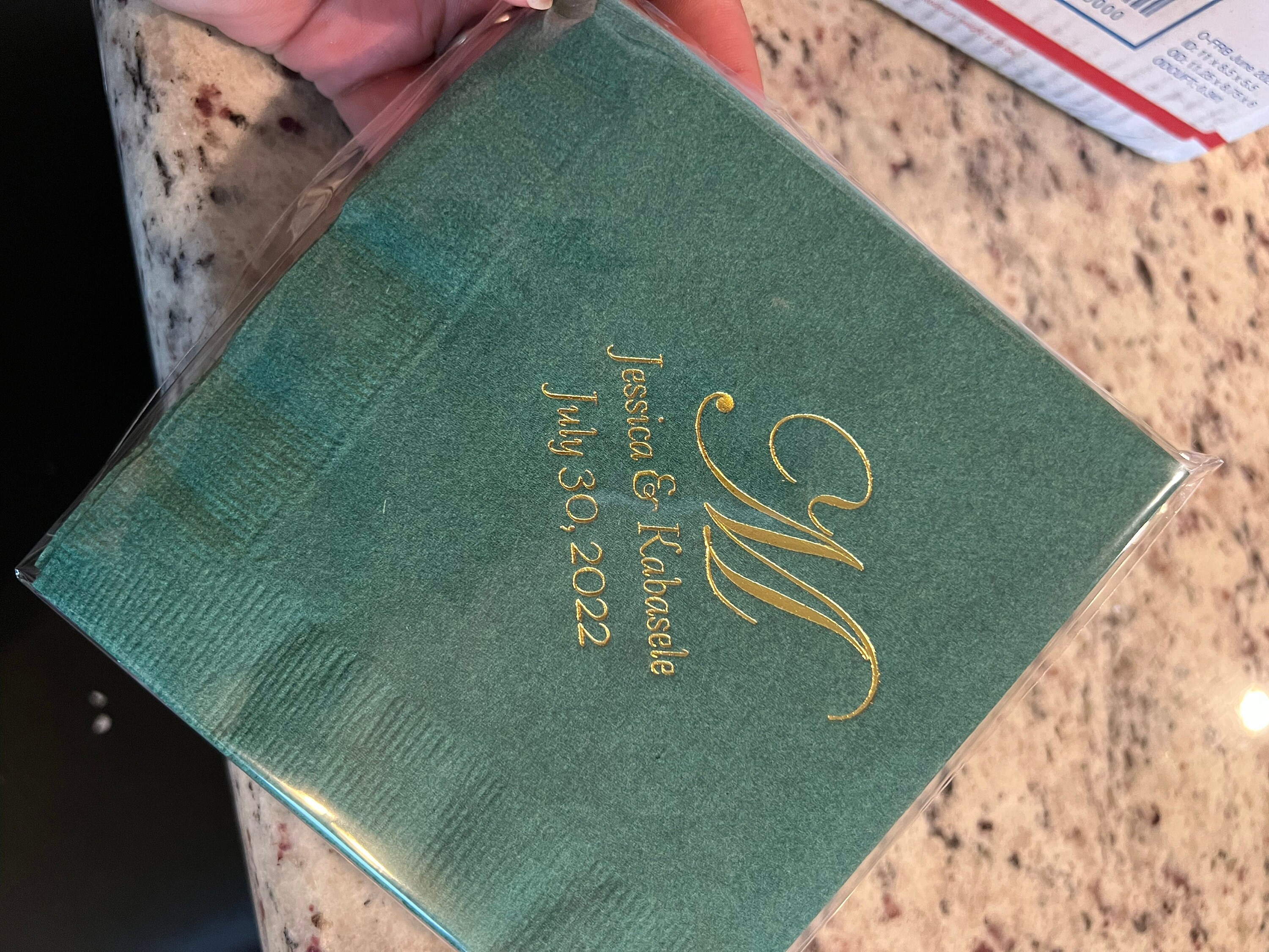 Monogrammed Wedding Napkins Personalized Wedding Reception Napkins Monogram, Party/Wedding Gift