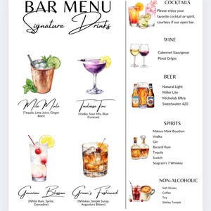 Bar menu sign photo from Paige