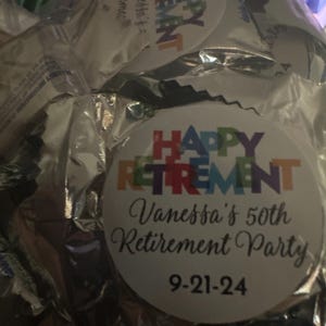 50 pcs  Happy Retirement Personalized York Peppermint Favors  MAE189-F | Retirement York Party Favors