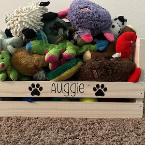 Image showcasing Small Dog Toy Box Toy Crate Pet Storage Pet Toy Crate Customized Pet ...