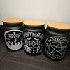 Witchy Storage Jars With Bamboo Lids, Gothic Storage, Tea Coffee Sugar ...