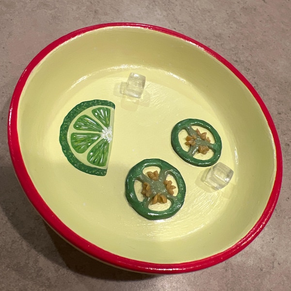 Striped Martini Hobnail Trinket Dish