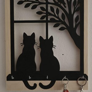 窓辺の猫 DXF SVG | シルエット猫と鳥 CNC＆プラズマ用レーザーカット