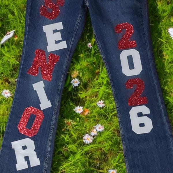 Prinable Senior Letters Senior Letters Iron-on Decals Sized for Jeans: DIY Graduation Outfit - Etsy