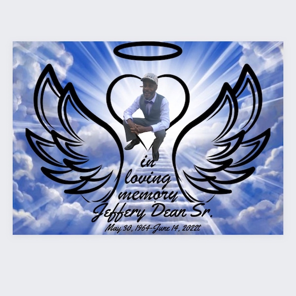 In Loving Memory - Memorial SVG & PNG Angel Wings With Halo and Heart ...