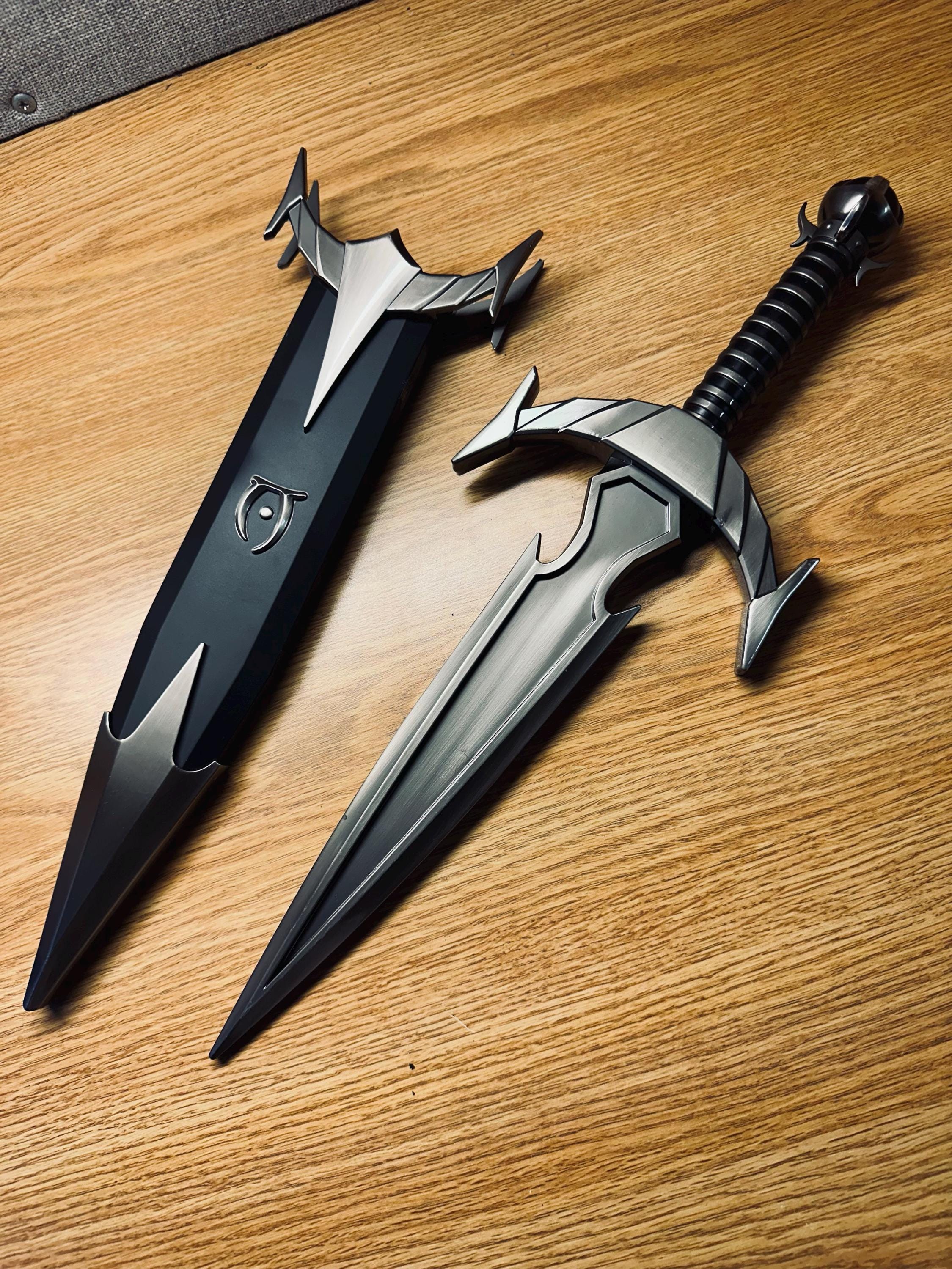 Handmade Oblivion Mehrunes Dagon Razor 45CM/17.7" Metal Skyrim Daedric Dagger Life-Size Dagon Dagger Blunt Replica Oblivion Cosplay Prop