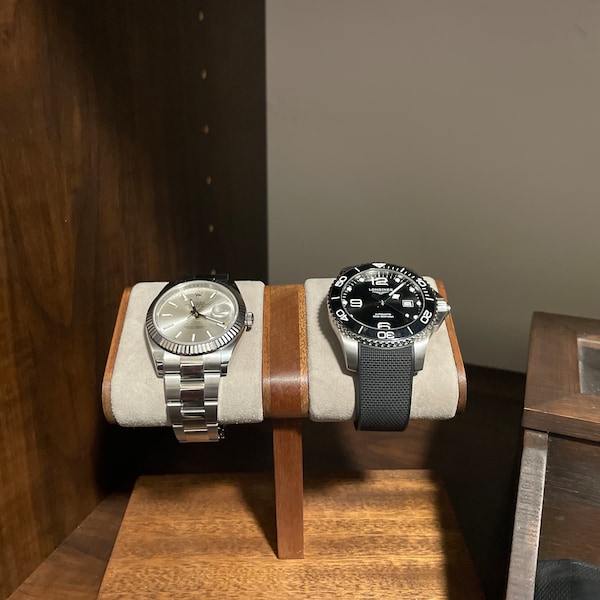 Mahogany Wood Watch Stand With Box, Wooden Watch Display for Men, Watch ...