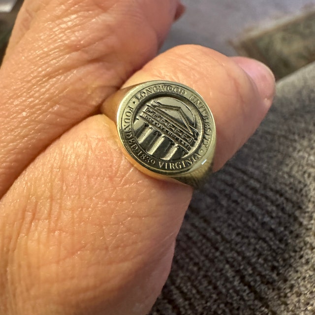 Custom College Class Ring in 14K Solid Gold • School Ring Custom College Class Ring in 14K Solid Gold • School Ring