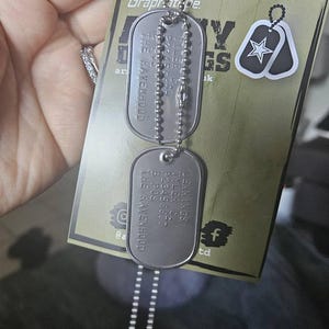 ステンレススチール製の米国陸軍ドッグタグ ID セット