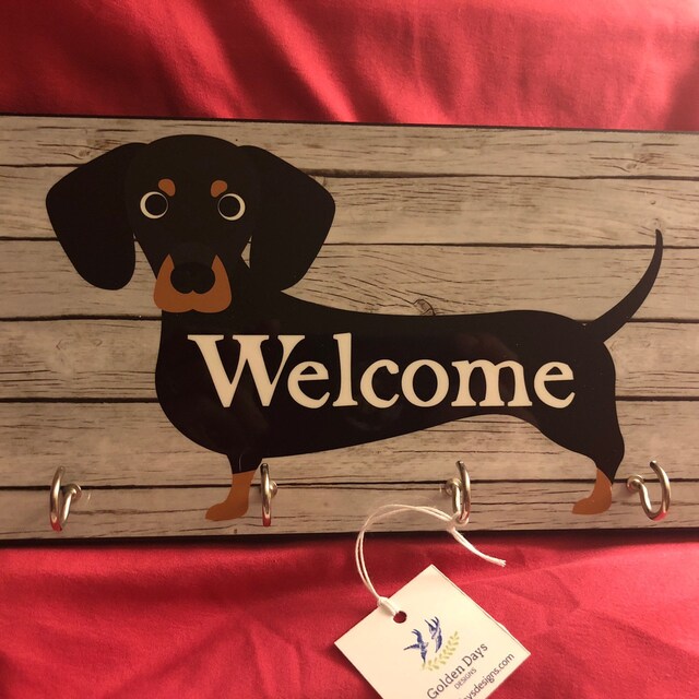 Personalized Custom Dachshund Wiener Dog 1 Line Purse Bag Hanger Holder Hook