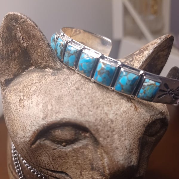 Donovan Nez Kingman Turquoise Sterling Cuff (KK) main image 0