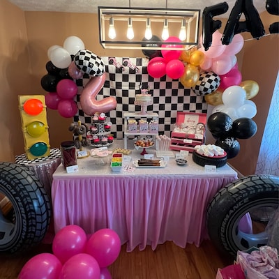 Girl Race Car Digital Banner Pink Race Car Digital Banner Two Fast ...