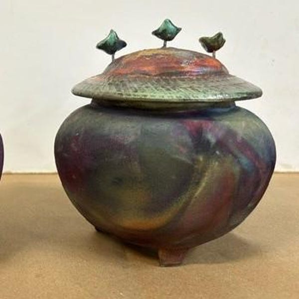 Urne Funéraire En Raku Bleue - Etsy