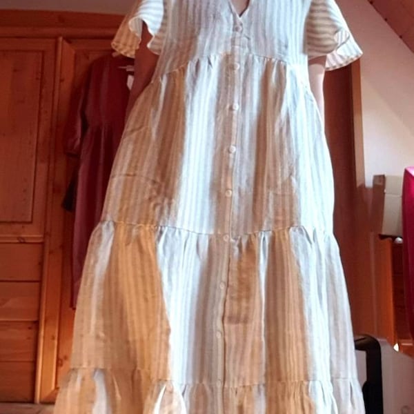 ASSO LINEN CHECK DRESS
