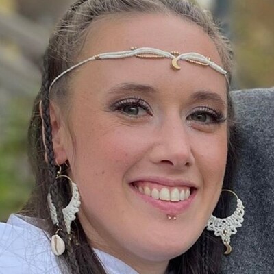 Tiara Diadem Collier Mikro Makramee Spirituell Alternativ Boho Chic