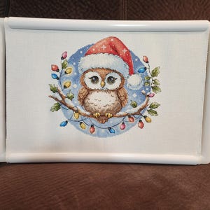 Kit De Broderie Au Point De Croix Awesocrafts - Chouette Mignonne Pour Noël Et Hiver, Motifs Faciles à Broder, Version Estampillée