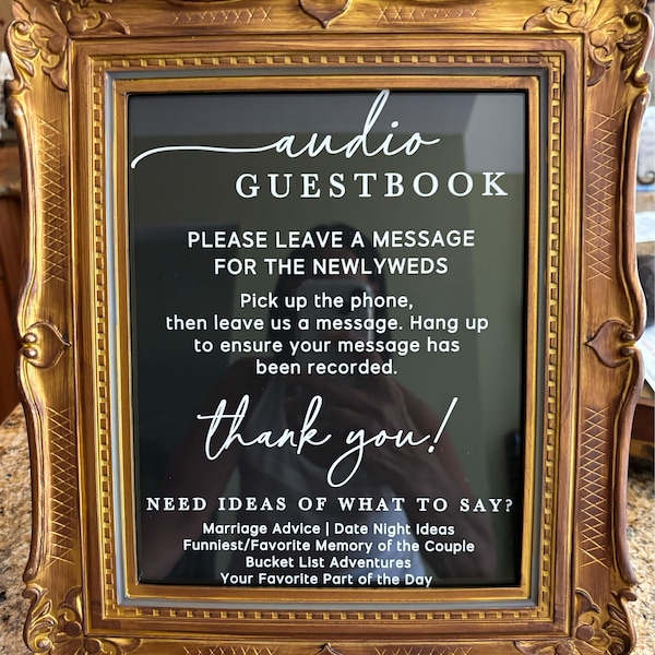 Audio Guestbook Acrylic Sign Telephone Guestbook Wedding Sign Phone ...