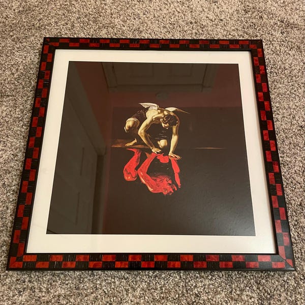 Inlaid Wood Picture Frames Patterned Color Burl Funky Eclectic Mid ...