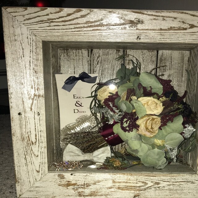 Wedding Bouquet Shadow Box Rustic Frame Keepsake Bride Gift Etsy
