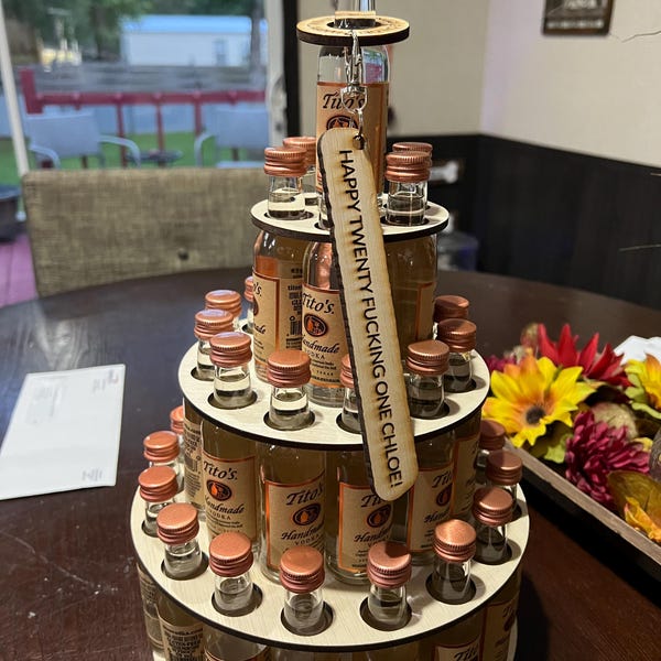 BIG 36 Mini Bottle 4 Tier Fireball or Titos Cake, Alcohol Shots Display ...