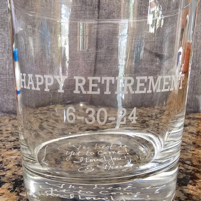 Retirement Glass Custom Retirement Whiskey Glass Engraved Personalized Retired Rock ...