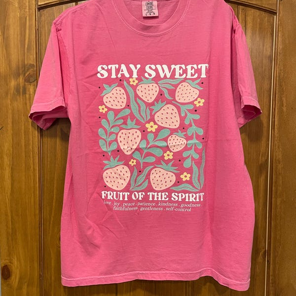 Boho Christian Strawberry Shirt Fruits of the Spirit Bible Verse Shirt ...