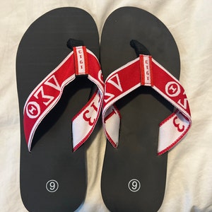 Delta Sigma Theta Flip Flops With Draw String Shoe Bagruns Shortplease ...