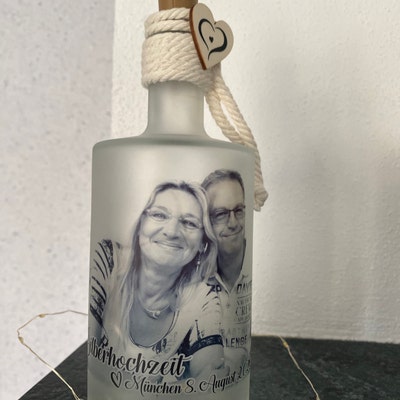 Lichtflasche Leuchtflasche Dekoflasche Dekoration mit Spruch