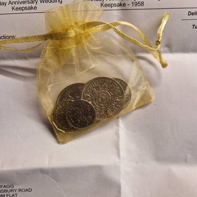 Personalised Lucky Sixpence 80th Birthday Token - Gift - Banner Design
