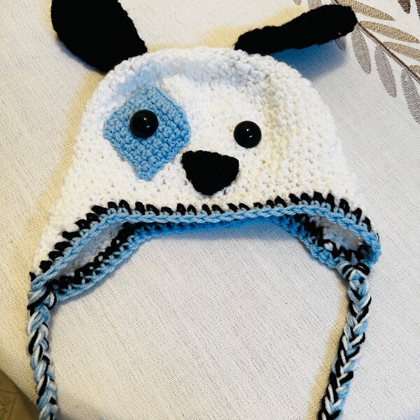 Patchy Puppy Earflap Hat CROCHET PATTERN Instant Download Dog Beanie - Etsy