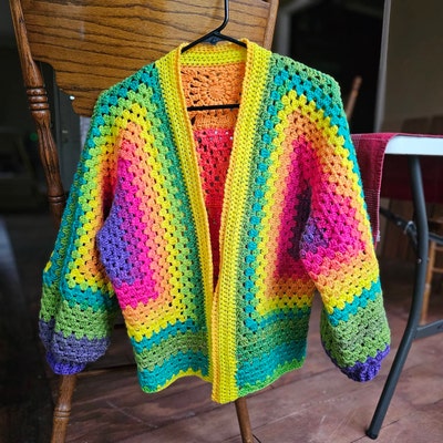 Crochet Pattern, Granny Hexagon Cardigan, Crochet Pdf File, Festival ...