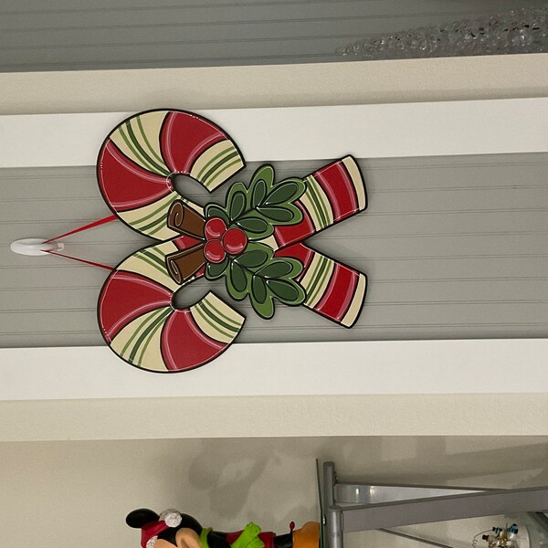Christmas Door Hanger Candy Cane Door Hanger, Merry Christmas Door