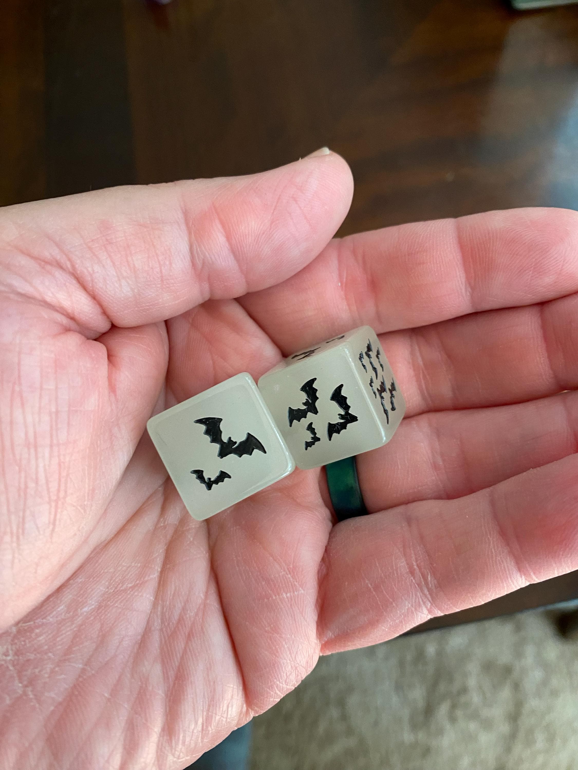 Bat Dice / Set of 2 / D6 - Bats Halloween, Spooky