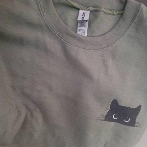 Cute Black Cat Halloween Sweatshirt, Womens Halloween Shirt, Halloween ...