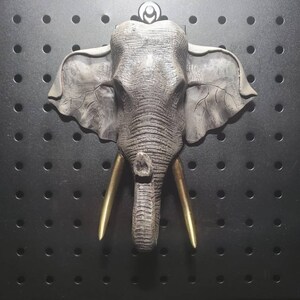 ブロンズ象頭壁掛け：サイン入り限定版彫刻 - Etsy 日本