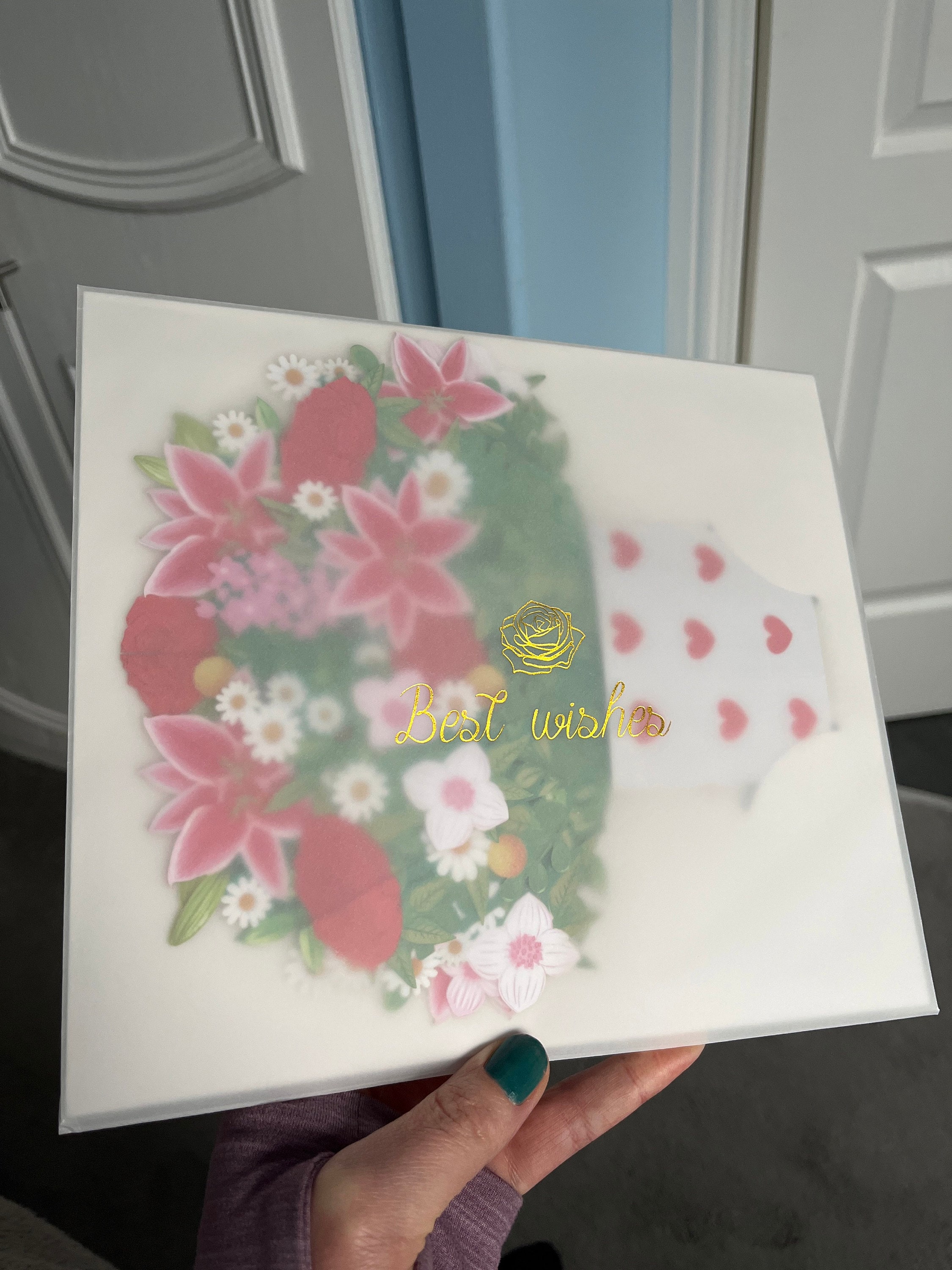 Cherry Bouquet - Pop Up 3D Card Father&#39;s Mother’s Day Birthday Valentines Wedding Anniversary Thank You Keepsake Blossoms will Last All Year