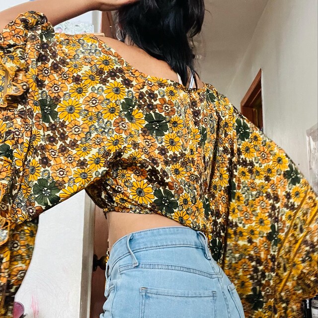 Chemisier En Soie Haute Hippie – Col Vachette, Couleur Sarcelle, Taille XS, Excellent état