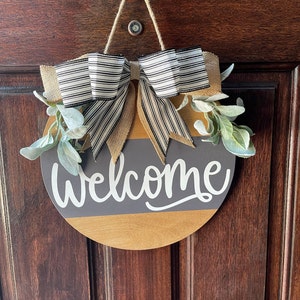 Welcome Front Door Sign Farmhouse Styled Front Door Decor Wreath for ...