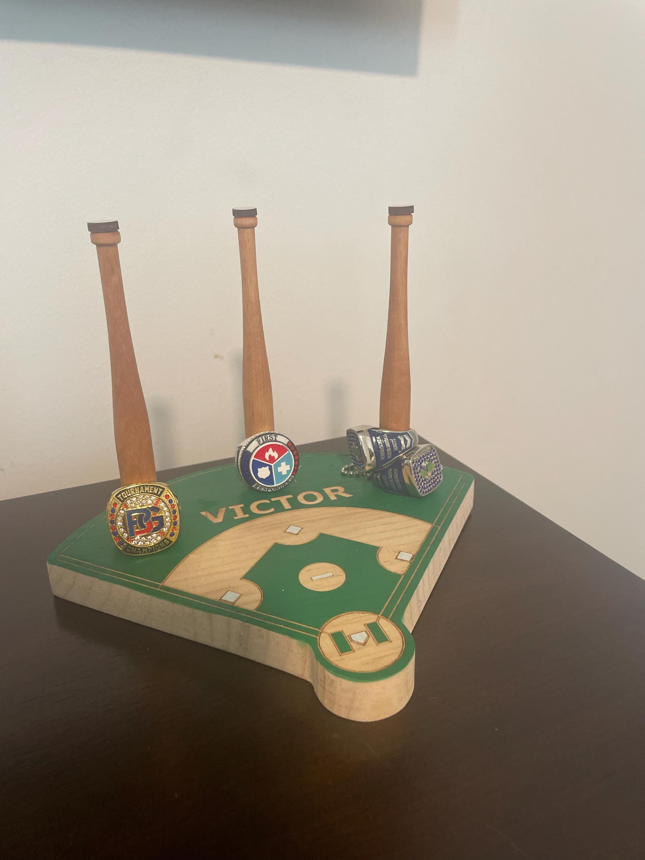 BASEBALL or SOFTBALL RING Holder + Tournament Ring Display + Championship Ring Rack + Customized Gift