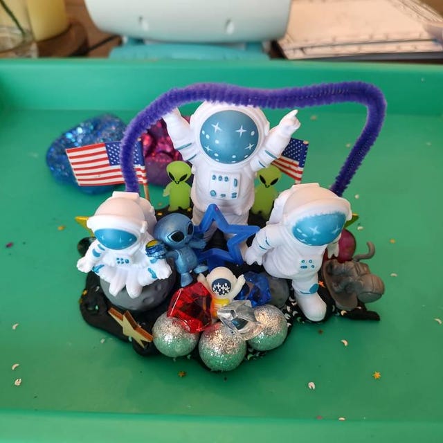 Set De Plastilina Astronauta Para Niños 2-6 Años - 5 Botes Y 7 Moldes - Incluye Rodillo - Regalo Cumpleaños