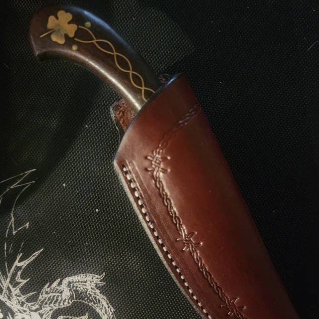 Hand Made Saddle Leather Knife Sheath, Vertical Knife Sheath, Leather Knife  Sheath 