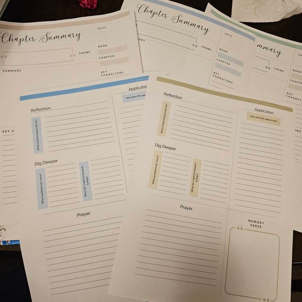 Bible Chapter Summary Printable Template - Etsy