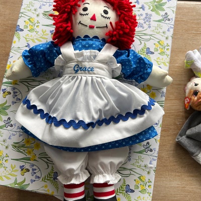 20 Inch Handmade Purple Raggedy Ann Doll Custom Fabric Hair Made in USA ...