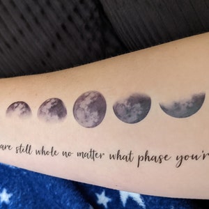 Moon Phase Temporary Tattoo Moon Temporary Tattoo Moon Phase Gift Moon Gift Bohemian Gift