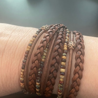 Bracelet, Layering, Stack, Boho Wrap Bracelet, Leather Bracelet ...