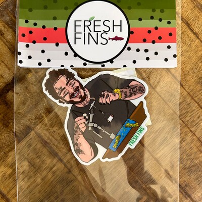 Cowboy Fly Fishing Sticker, Western Sticker, Trout Sticker, Rifle ...