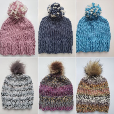 Teen Hat Knitting Pattern Easy Knit Hat Pattern Cascade - Etsy
