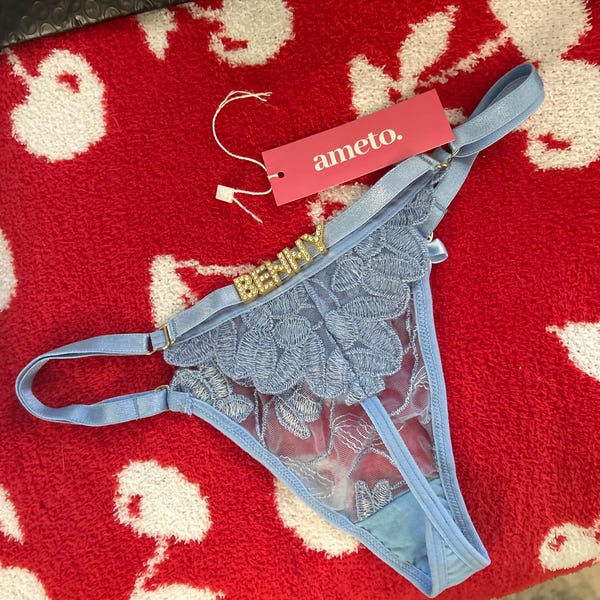 Custom Thong G-strings With Gold Charms Name Personalized Thong With ...