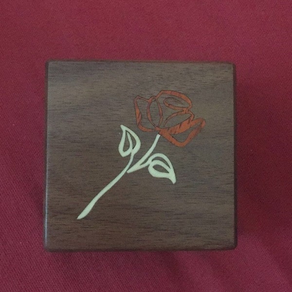 Ring Box Inlaid Contemporary Rose. Free Shipping and Engraving. RB-32 ...