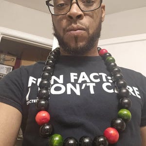 Big Boss Long wooden Bead necklace, High glossed prayer beads, Akuma necklace, long wooden necklace, men's jewelry